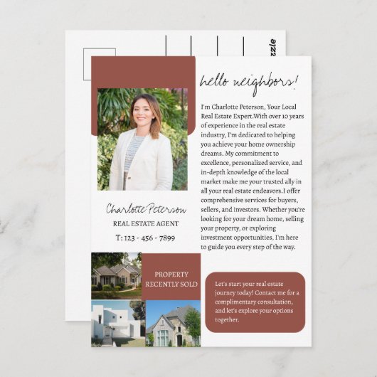 Einführung in Real Anwesen Agent Postkarte (Vorne/Hinten)