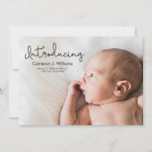 Einführung in Script Blue zweites Baby Boy Foto Ankündigung (Vorderseite)