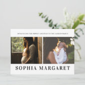 Einführung in unser neues Foto Birth Ankündigung (Stehend Vorderseite)