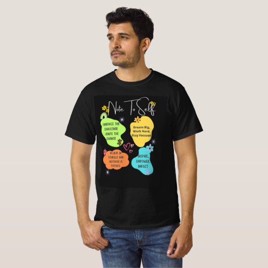 Einführung in unsere "Note to Self" Retro Motivier T-Shirt (Vorne ganz)
