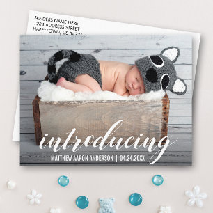 Einführung Neue Baby-Herzen Ankündigungsfoto W Ankündigungspostkarte