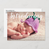 EINFÜHRUNG | neue Foto-Karte für die Babyankündigu Postkarte (Vorne/Hinten)