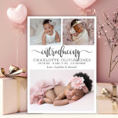 Einführung Script Baby Mädchen Foto-Collage Geburt Ankündigung