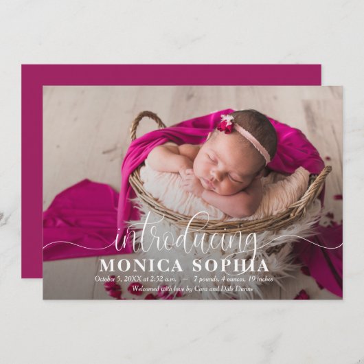 Einführung unserer Geburtshilfeankündigungen für B (Vorne/Hinten)