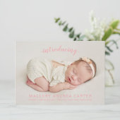 Einführung unseres Baby Foto Geburtsankündigung (Stehend Vorderseite)