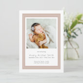 Einführung von Baby Foto Boho Birth Ankündigung (Stehend Vorderseite)