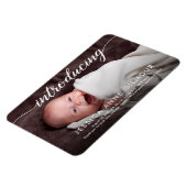 Einführung von Baby Girl Custom Foto Elegant Magnet (Linke Seite)
