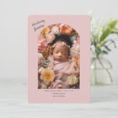 Einführung von Baby Girl Foto Geburtserklärung Einladung (Stehend Vorderseite)