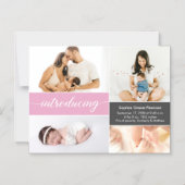 Einführung von Blue Custom Baby Fotos Birth Magneteinladung (Vorderseite)