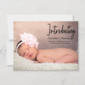 Einführung von Chic Custom Baby Foto Name Magneteinladung (Vorderseite)
