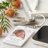 Einführung von Foto Baby Birth Ankündigung Schlüsselanhänger (Vorderseite rechts)