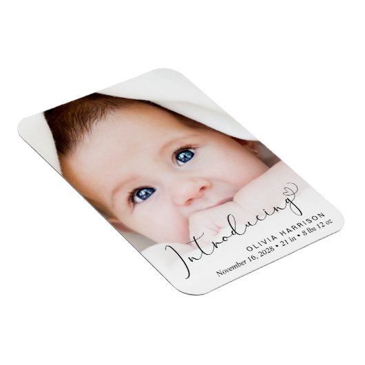 Einführung von Foto Script Birth Ankündigung Magnet (Rechte Seite)