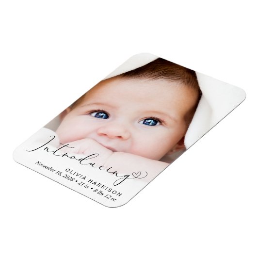 Einführung von Foto Script Birth Ankündigung Magnet (Linke Seite)