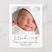 Einführung von Fotos Baby Birth Ankündigungspostkarte (Vorderseite)