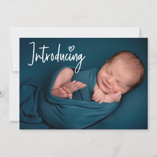 Einführung von Handschriften Custom Baby Boy Foto Ankündigung (Vorderseite)
