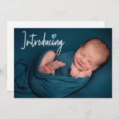 Einführung von Handschriften Custom Baby Boy Foto Ankündigung (Vorne/Hinten)