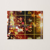 Einführungs-Kalender-Tür-goldenes Weihnachten Puzzle (Horizontal)