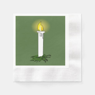 Einführungs-Kerzen-Grün geprägte Serviette