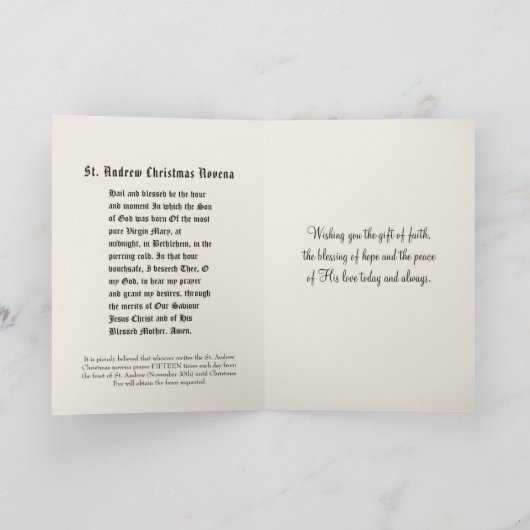 Einführungs-Weihnachtskatholischer Novena St Karte (Innenseite)