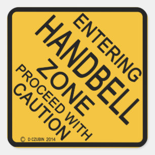 Eingabe der Handbell-Zone Quadratischer Aufkleber