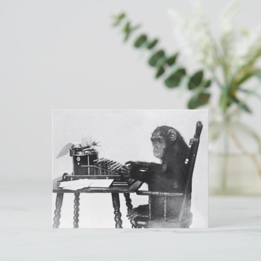 Eingabe des Affen Postkarte (Stehend Vorderseite)