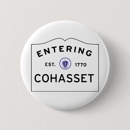 Eingabe des COHASSET MASSACHUSETTS Street Sign Button (Vorderseite)