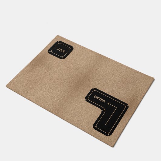 Eingabe und Escape-Taste Design Computer Funny Wil Fußmatte (Schrägansicht)