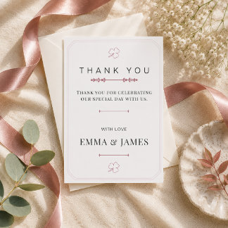 Eingabefähige Dusty Rose Minimale Dankeskarten RSVP Karte