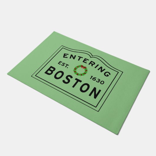 Eingang Boston MA Doormat Fußmatte (Schrägansicht)