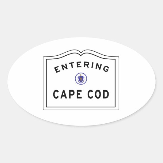 Eingang Cape Cod MA-Zeichen Ovaler Aufkleber (Vorderseite)