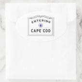 Eingang Cape Cod MA-Zeichen Ovaler Aufkleber (Tasche)