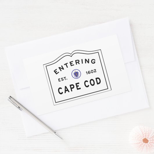 Eingang Cape Cod Massachusetts Rechteckiger Aufkleber (Umschlag)