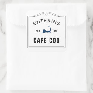 Eingang Cape Cod Massachusetts Signieren Gastgesch Quadratischer Aufkleber