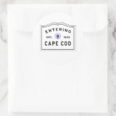 Eingang Cape Cod Massachusetts-Zeichen Runder Aufkleber (Tasche)