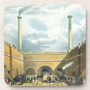 Eingang der Eisenbahn am Rand-Hügel, Liverpool, p Getränkeuntersetzer