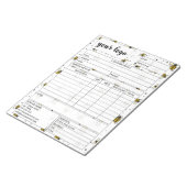 Eingang des Formulars für den geschäftlichen Verka Notizblock (angewinkelt)