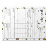 Eingang des Formulars für den geschäftlichen Verka Notizblock (Vorderseite)