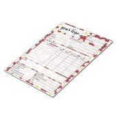 Eingang des Formulars für den geschäftlichen Verka Notizblock (angewinkelt)