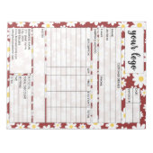 Eingang des Formulars für den geschäftlichen Verka Notizblock (Vorderseite)