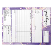 Eingang des Formulars für den geschäftlichen Verka Notizblock (Vorderseite)