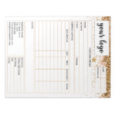 Eingang des Formulars für den geschäftlichen Verka Notizblock (Vorderseite)