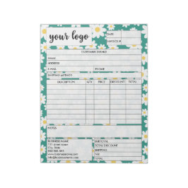 Eingang des Formulars für den geschäftlichen Verka Notizblock