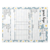 Eingang des Formulars für den geschäftlichen Verka Notizblock (Vorderseite)