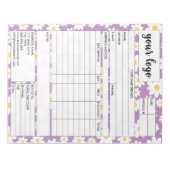 Eingang des Formulars für den geschäftlichen Verka Notizblock (Vorderseite)