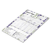 Eingang des Formulars für den geschäftlichen Verka Notizblock (angewinkelt)