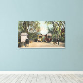 Eingang des öffentlichen Gartens zur U-Bahn Leinwanddruck (Insitu (Holzboden))