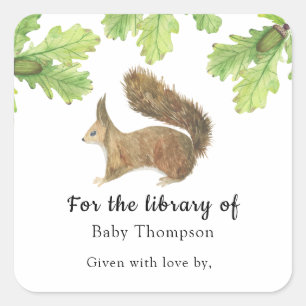 Eingang für Baby Shower Geschenke, Bücher für Baby Quadratischer Aufkleber