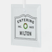 Eingang Massachusetts Milton Ornament Aus Glas (Vorderseite links)