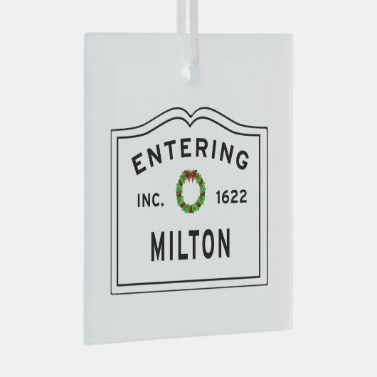 Eingang Massachusetts Milton Ornament Aus Glas (Vorderseite Rechts)
