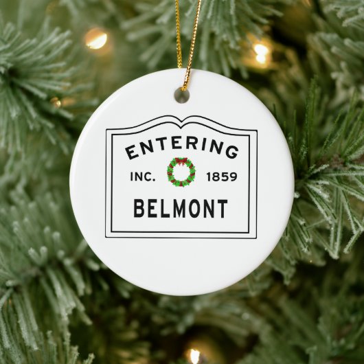Eingang Massachusetts Stadt Belmont Keramik Ornament (Baum)